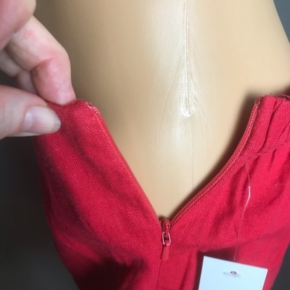 BP Red Embroidered High-Waisted Linen Shorts – NWT, Size Medium - Picture 6 of 9